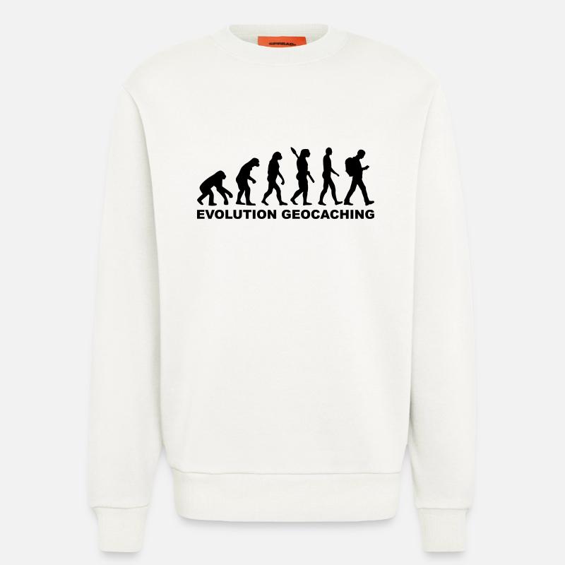 Evolution Geocaching - Sweat bio décontracté fabriqué en UE - OFF WHITE