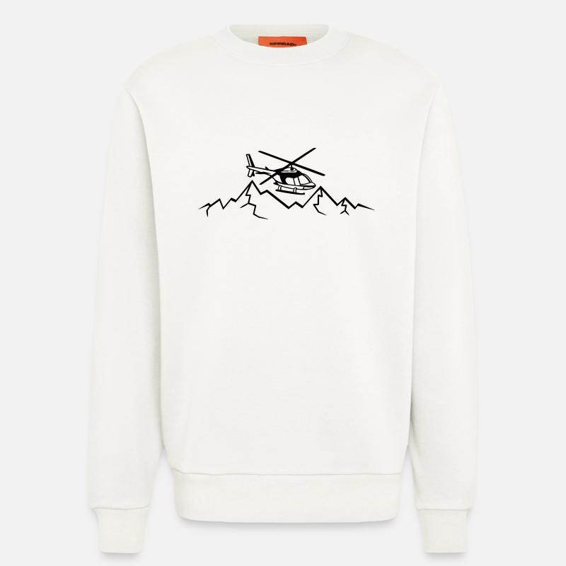 Berge Rettungsflieger Notruf - Sweatshirt - made by SPREAD  - OFF WHITE