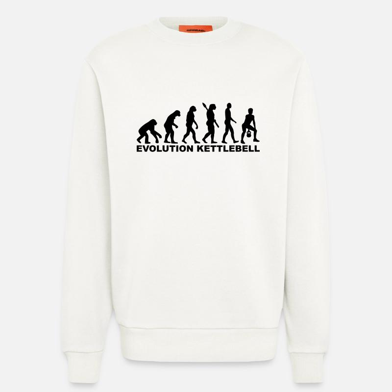 Evolution Kettlebell - Sweatshirt - made by SPREAD  - OFF WHITE