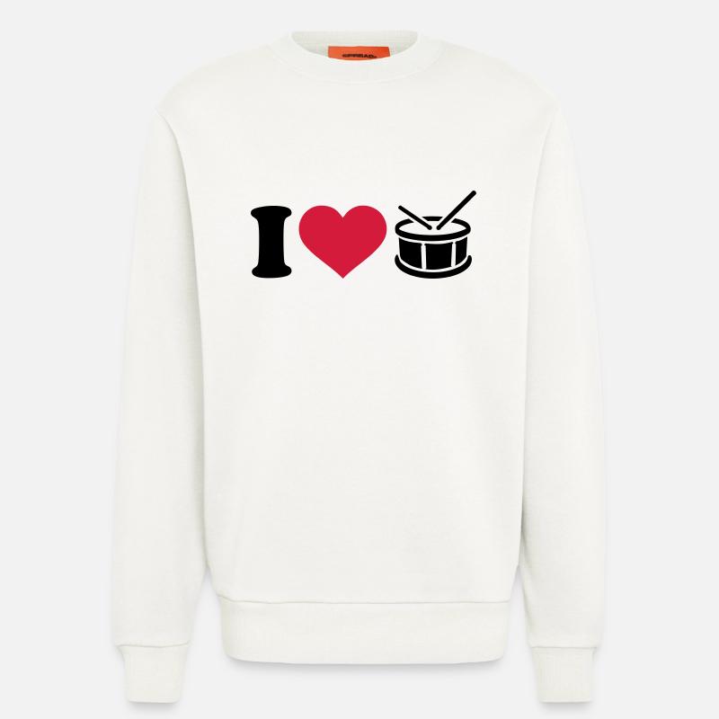 I love Drum - Sweatshirt - made by SPREAD  - OFF WHITE
