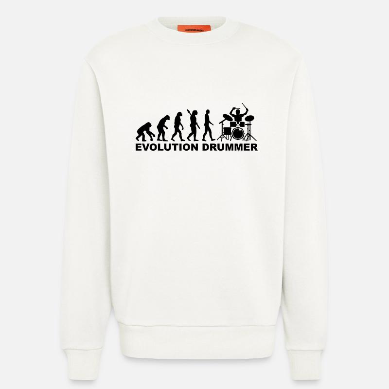 Evolution Drummer - Sweat bio décontracté fabriqué en UE - OFF WHITE