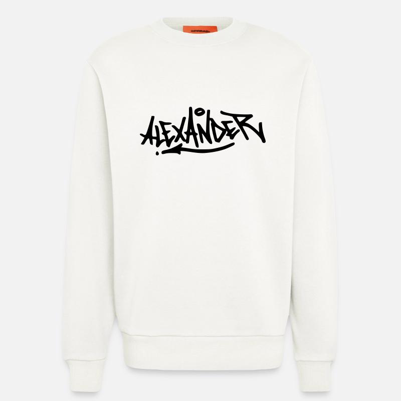 Graffiti Alexander - Sweatshirt - made by SPREAD  - OFF WHITE
