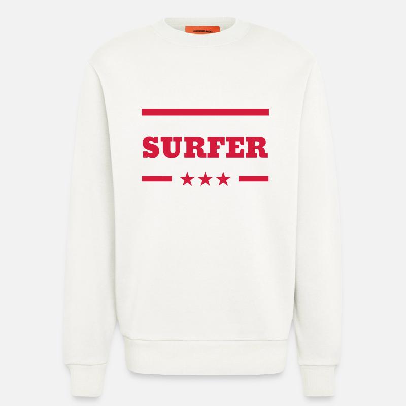 surf / surfeur / surfer / plage - Sweat bio décontracté fabriqué en UE - OFF WHITE