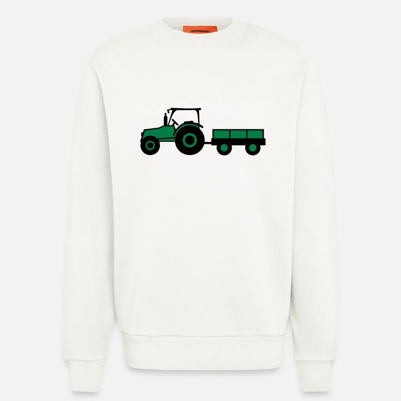Tractor With Trailer - Sweat bio décontracté fabriqué en UE - OFF WHITE