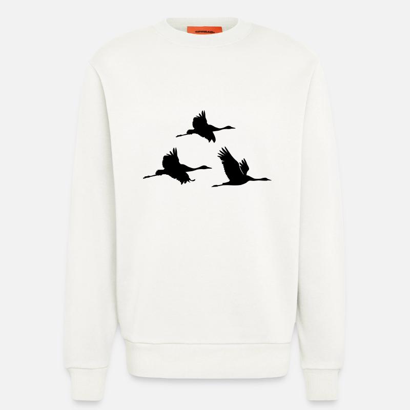 Kraniche - Sweatshirt - made by SPREAD  - OFF WHITE