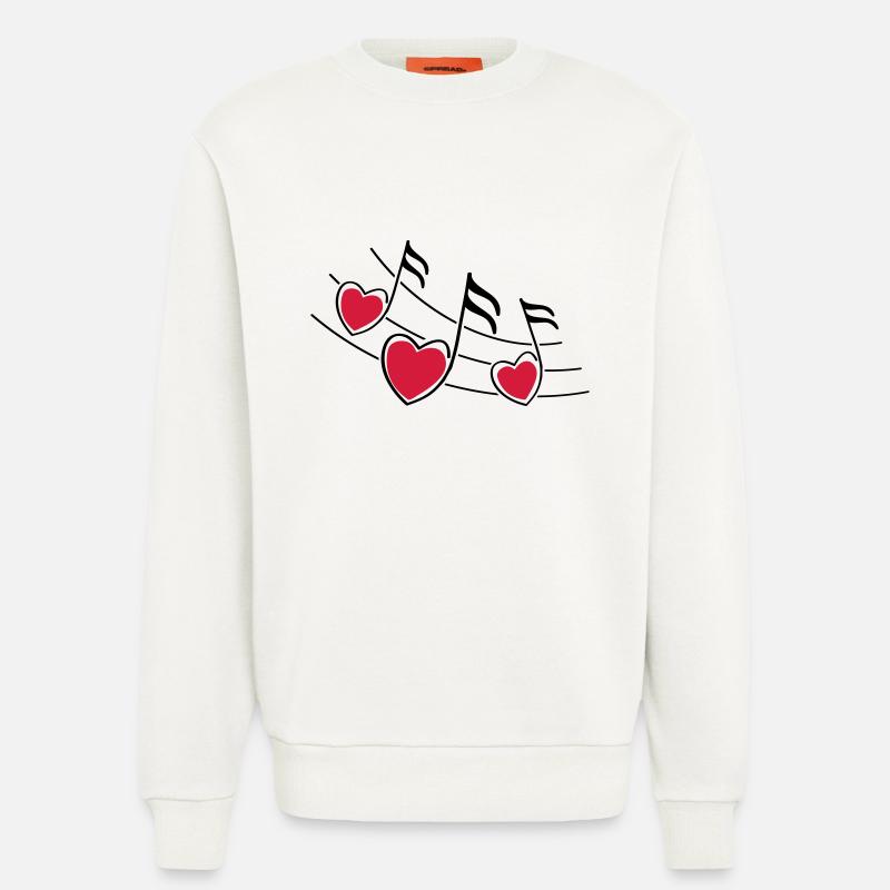 music hearts notes - Sweatshirt - made by SPREAD  - OFF WHITE