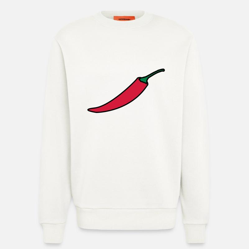 Chilli / piment / piments - Sweat bio décontracté fabriqué en UE - OFF WHITE