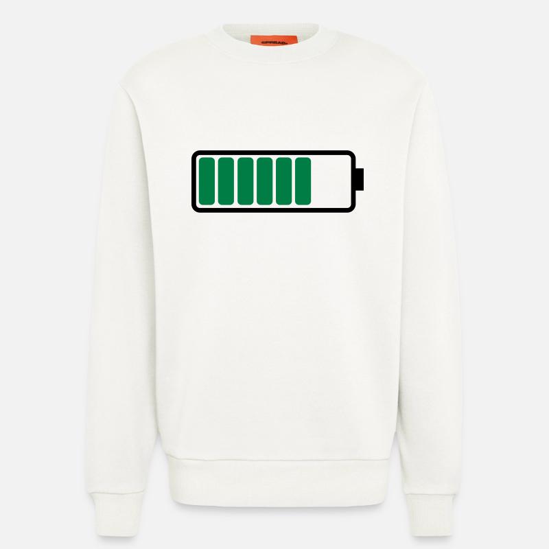 battery_02 - Sweat bio décontracté fabriqué en UE - OFF WHITE