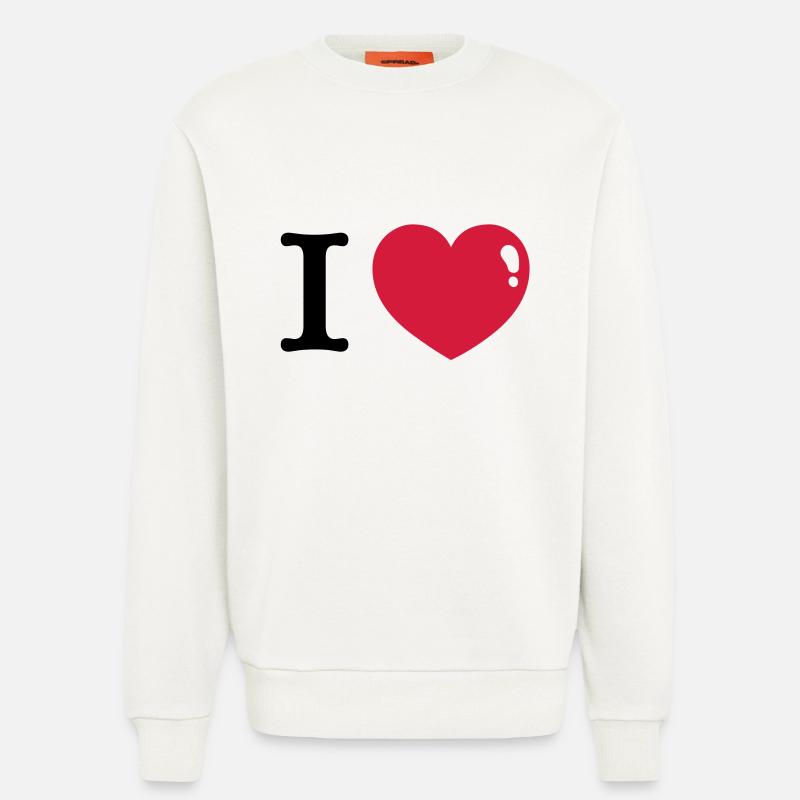 I love - ich liebe - Sweatshirt - made by SPREAD  - OFF WHITE
