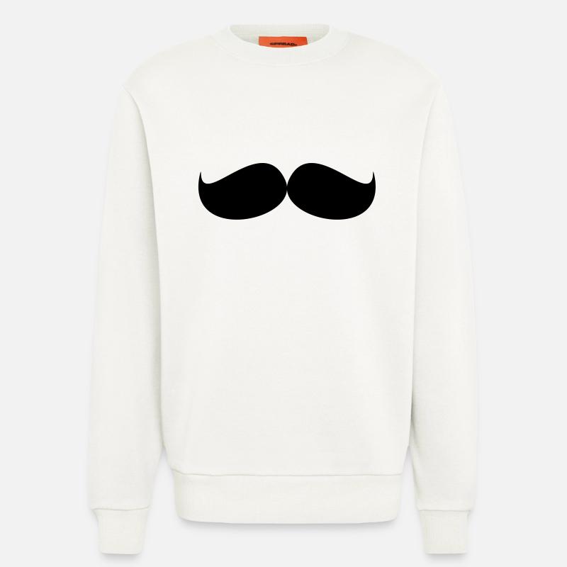 Schnurrbart / Mustache - Sweatshirt - made by SPREAD  - OFF WHITE