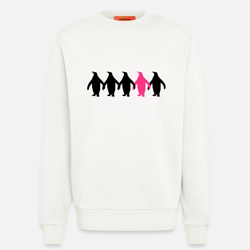 Be different penguins pattern fun - Sweatshirt - made by SPREAD  - OFF WHITE