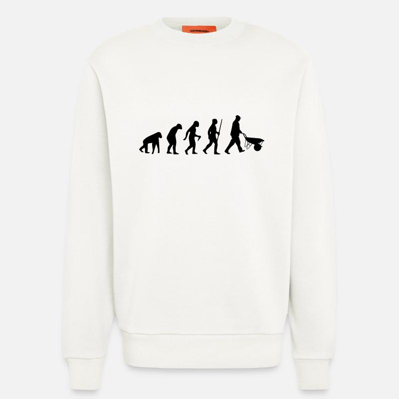 HANDWERKER EVOLUTION (BAUSTELLEN SHIRT) - Sweatshirt - made by SPREAD - OFF WHITE