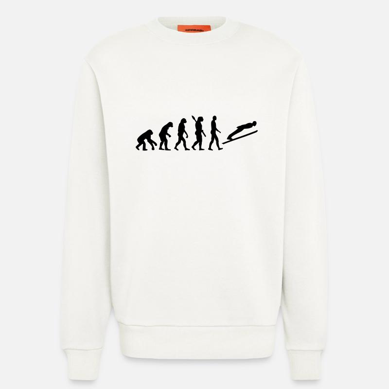 Evolution Ski-jumping - Sweatshirt - made by SPREAD  - OFF WHITE