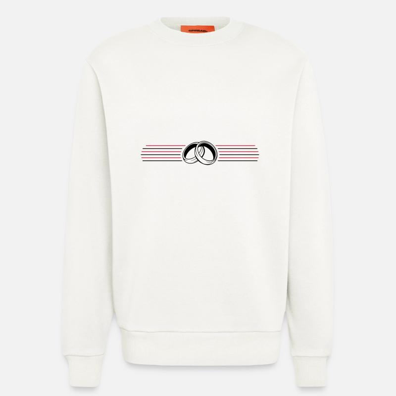 Eheringe Symbol Hochzeit - Sweatshirt - made by SPREAD  - OFF WHITE