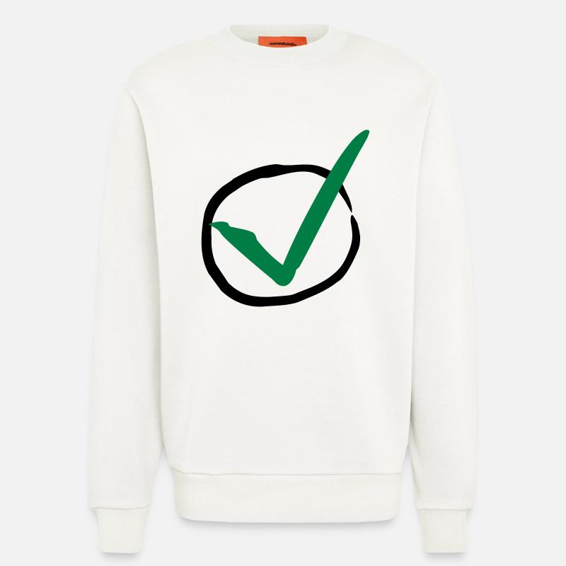 Checkmark - Sweat bio décontracté fabriqué en UE - OFF WHITE