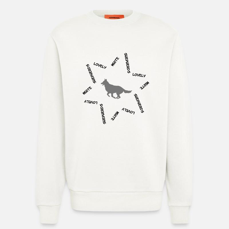 Weisser Schweizer Schäferhund cb2 - Sweatshirt - made by SPREAD  - OFF WHITE
