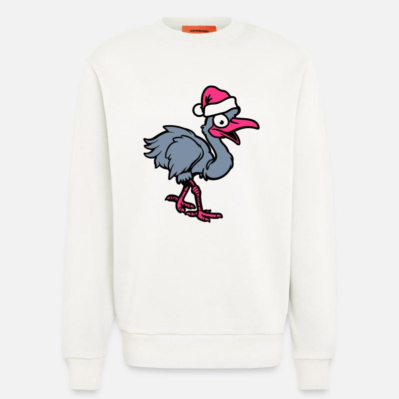 strauß comic weihnachten - Sweatshirt - made by SPREAD - OFF WHITE