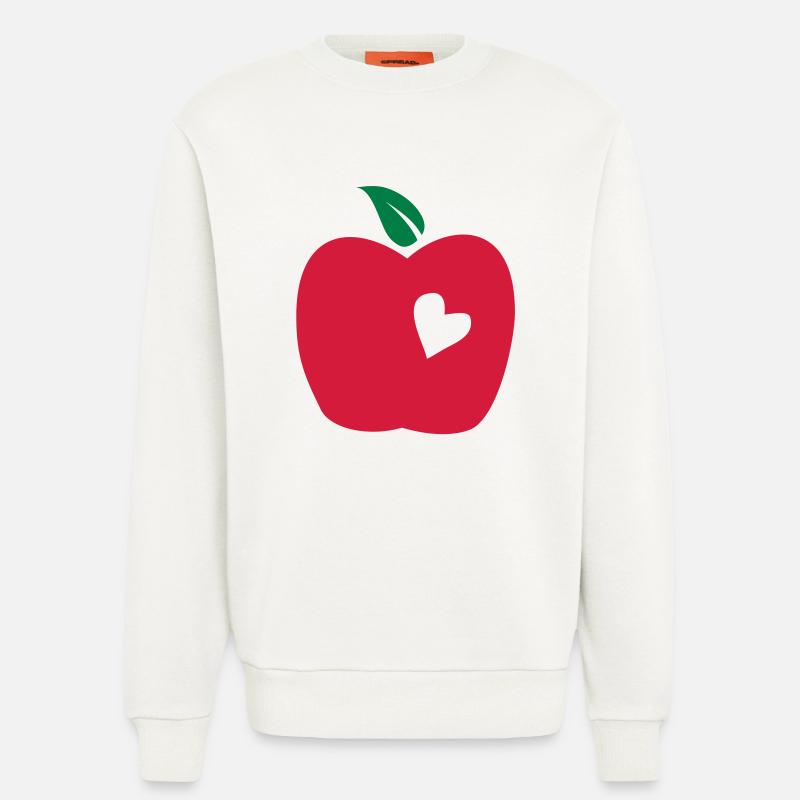 apfel mit herz - Sweatshirt - made by SPREAD  - OFF WHITE