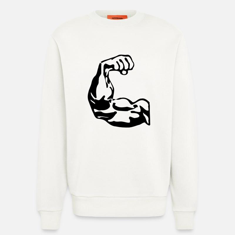 Bodybuilder Bizeps - Sweatshirt - made by SPREAD  - OFF WHITE