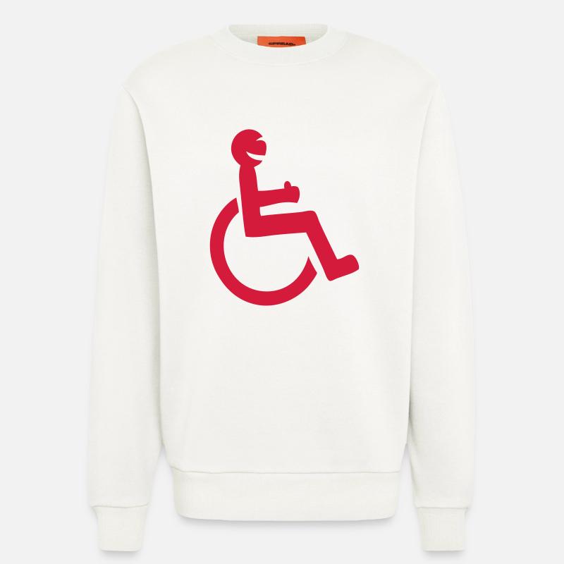 Rollstuhl Spaß im Behindertenrollstuhl - Sweatshirt - made by SPREAD  - OFF WHITE