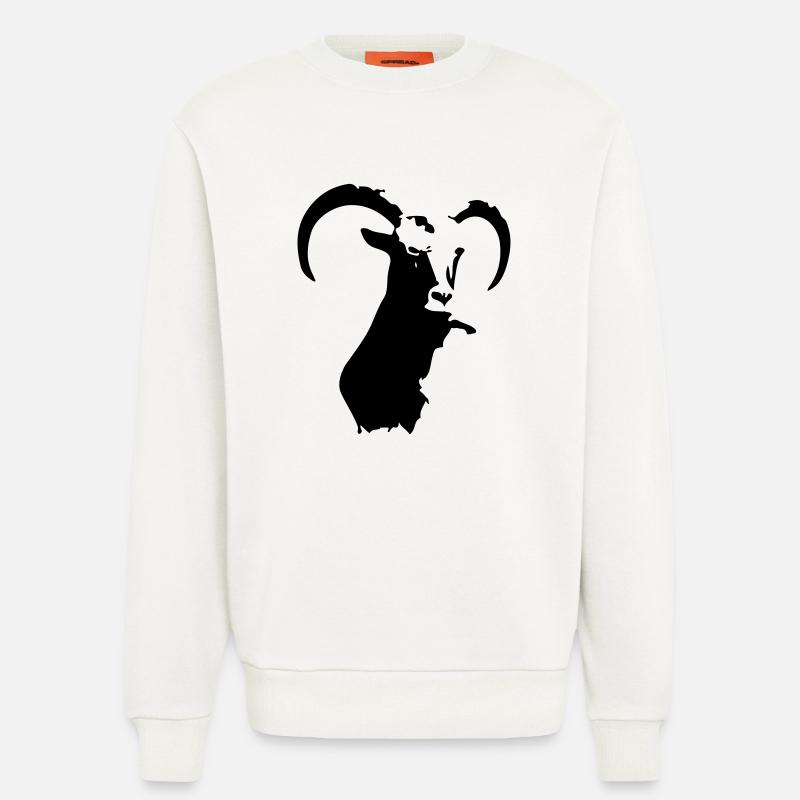 steinbock tier - Sweatshirt - made by SPREAD  - OFF WHITE