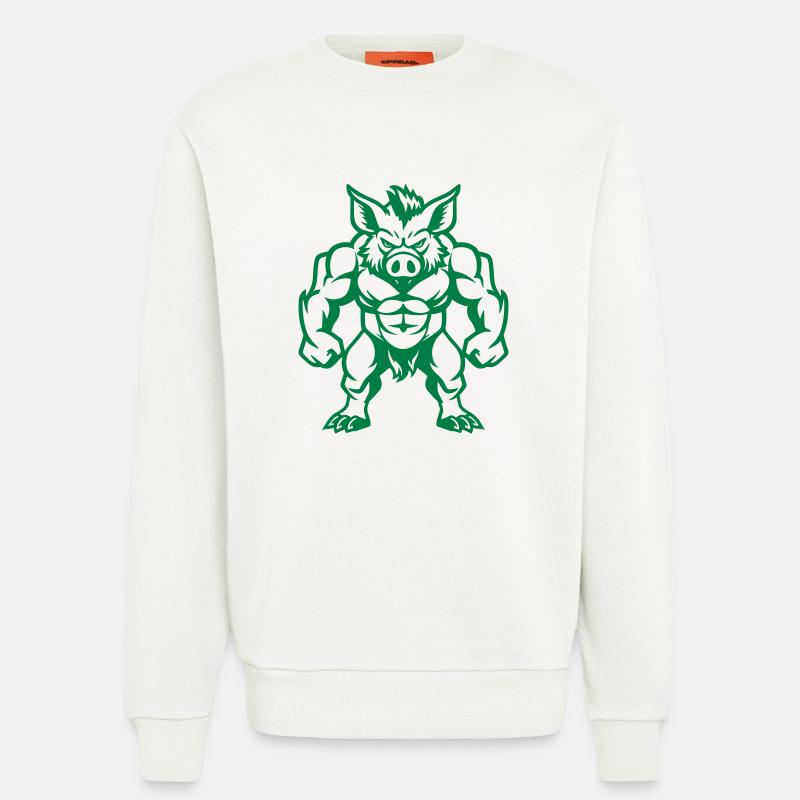 Wild Boar Comic - Sweatshirt - made by SPREAD  - OFF WHITE