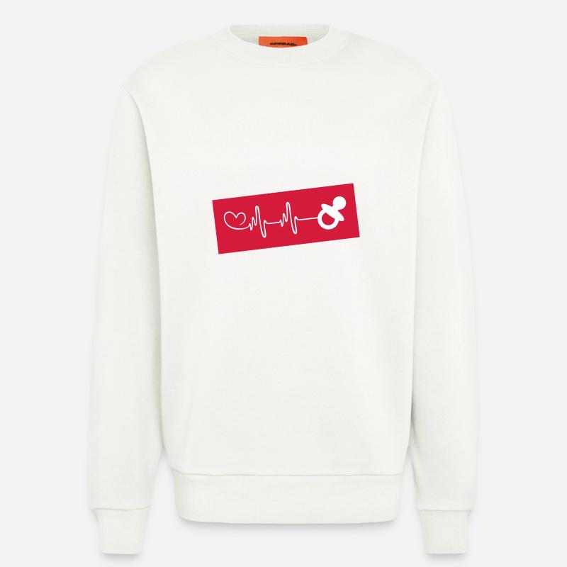 Pacifier Icon Pulse Heartbeat - Sweatshirt - made by SPREAD - OFF WHITE