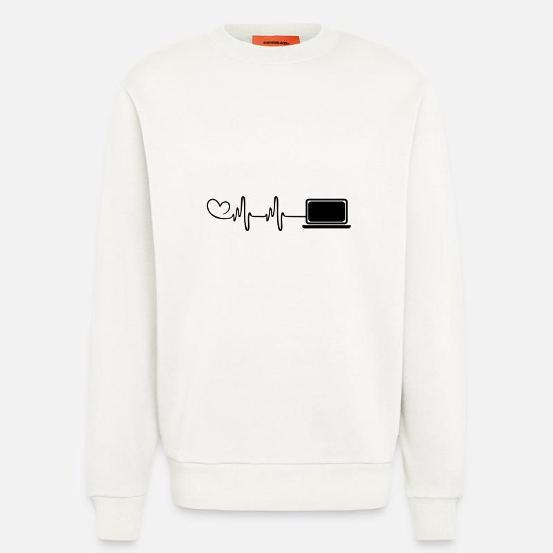 Laptop Heart Pulse Pc Programmer - Sweatshirt - made by SPREAD  - OFF WHITE