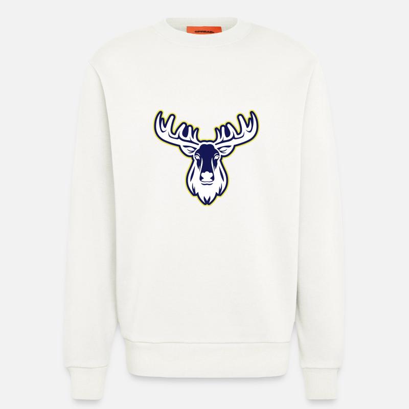 Elch Kopf - Sweatshirt - made by SPREAD  - OFF WHITE