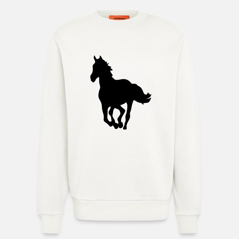 Pferd Pferd Silhouette Schatten shadow8 - Sweatshirt - made by SPREAD  - OFF WHITE
