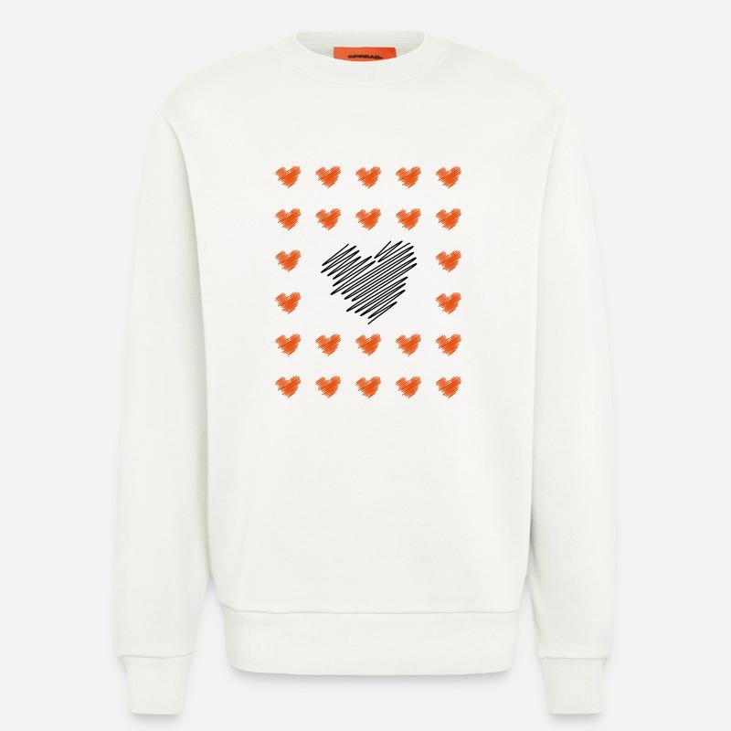 Überall Herzen - Sweatshirt - made by SPREAD  - OFF WHITE