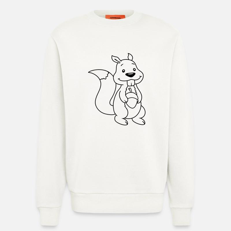 Nuss Comic Eichhörnchen - Sweatshirt - made by SPREAD  - OFF WHITE