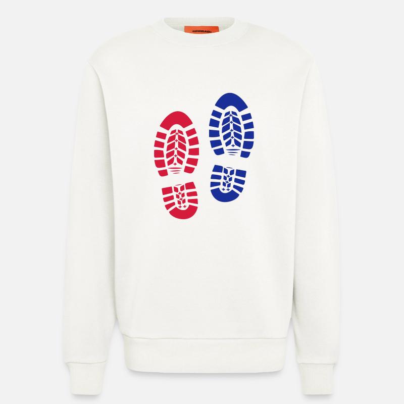 Fußabdruck Stiefel Wanderschuhe 2c - Sweatshirt - made by SPREAD  - OFF WHITE