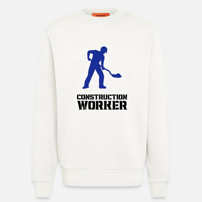 bauarbeiter baustelle worker - Sweatshirt - made by SPREAD  - OFF WHITE