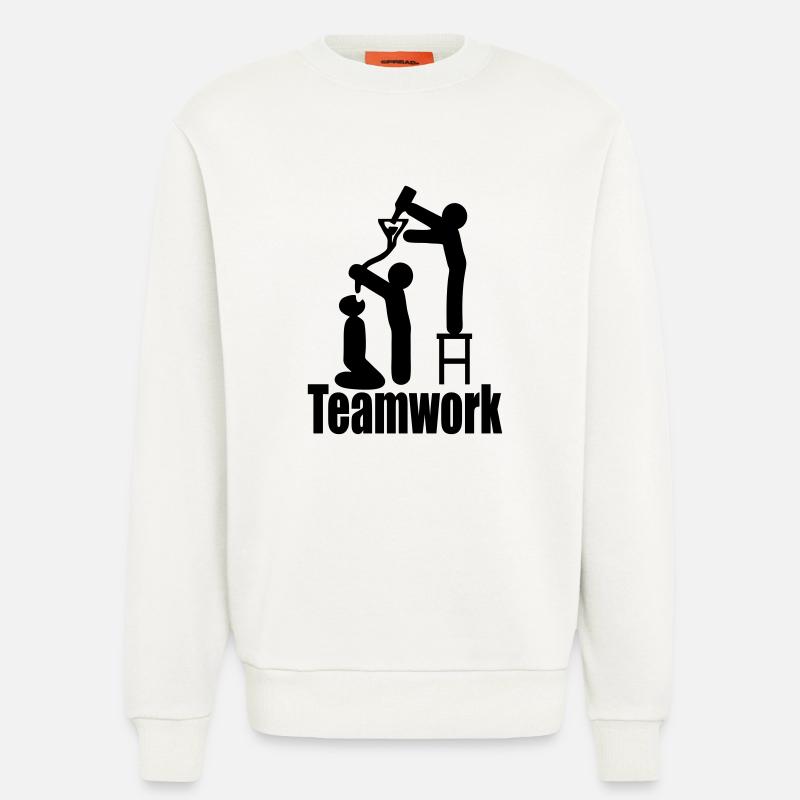 teamwork beer - Sweatshirt - made by SPREAD  - OFF WHITE
