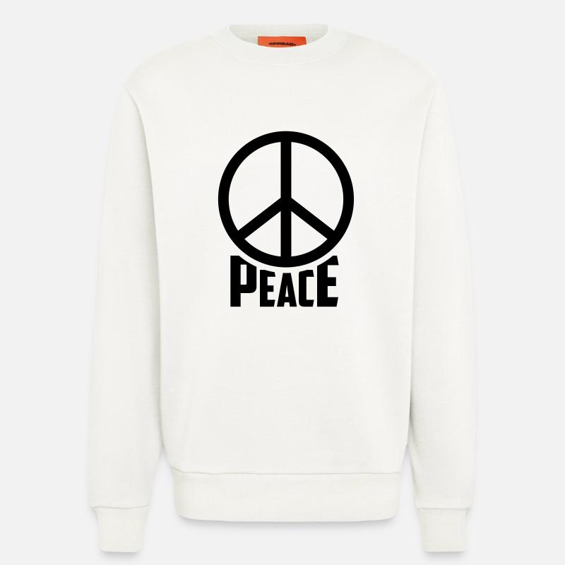 peace Frieden Hippie - Sweatshirt - made by SPREAD  - OFF WHITE