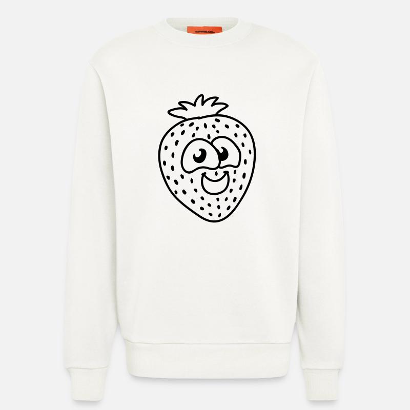 kleine Erdbeere - line - Sweatshirt - made by SPREAD  - OFF WHITE