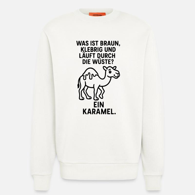 karamel karamell kamel wüste kinder witz - Sweatshirt - made by SPREAD  - OFF WHITE
