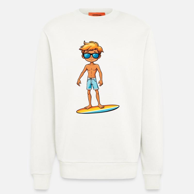 Cooler junger Surfer Dude Boy - Sweatshirt - made by SPREAD  - OFF WHITE