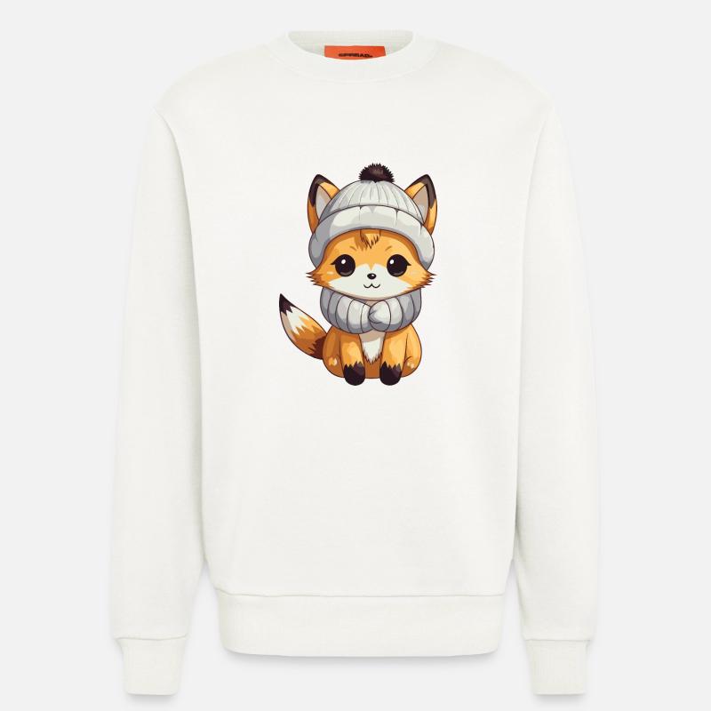 Fox Winter Comic - Sweatshirt - made by SPREAD  - OFF WHITE