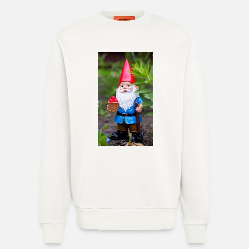 Gartengnom mit Korb - Sweatshirt - made by SPREAD  - OFF WHITE