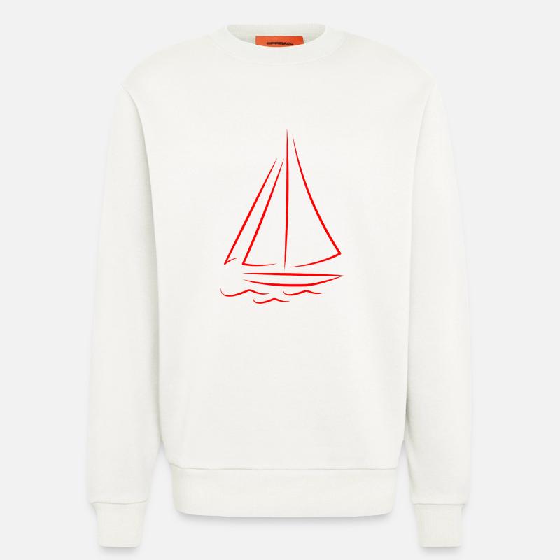 Segelboot Boot Illustration - Sweatshirt - made by SPREAD  - OFF WHITE