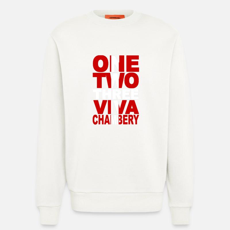 ONE TWO THREE VIVA CHAMBERY ! - Sweat bio décontracté fabriqué en UE - OFF WHITE