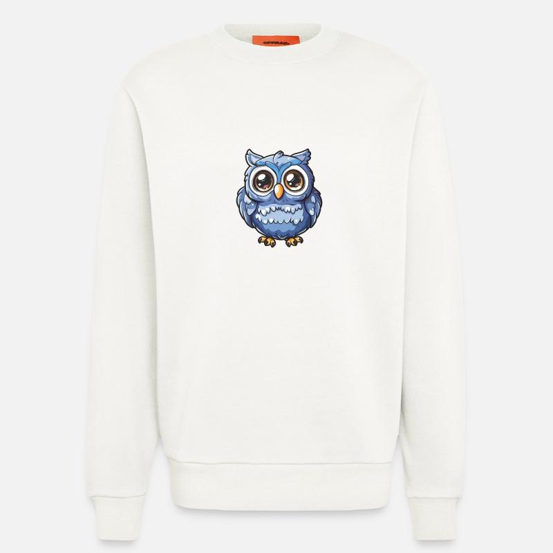 Niedliche Eulenfigur Mit Großen Augen - Sweatshirt - made by SPREAD  - OFF WHITE