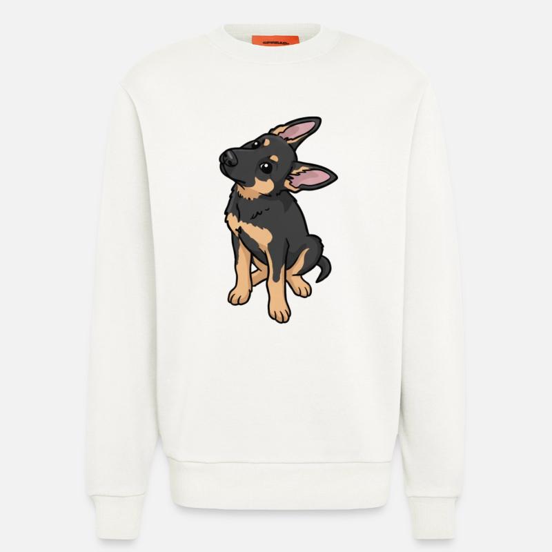 Cartoon Sheepdog Affection - Sweatshirt - made by SPREAD  - OFF WHITE