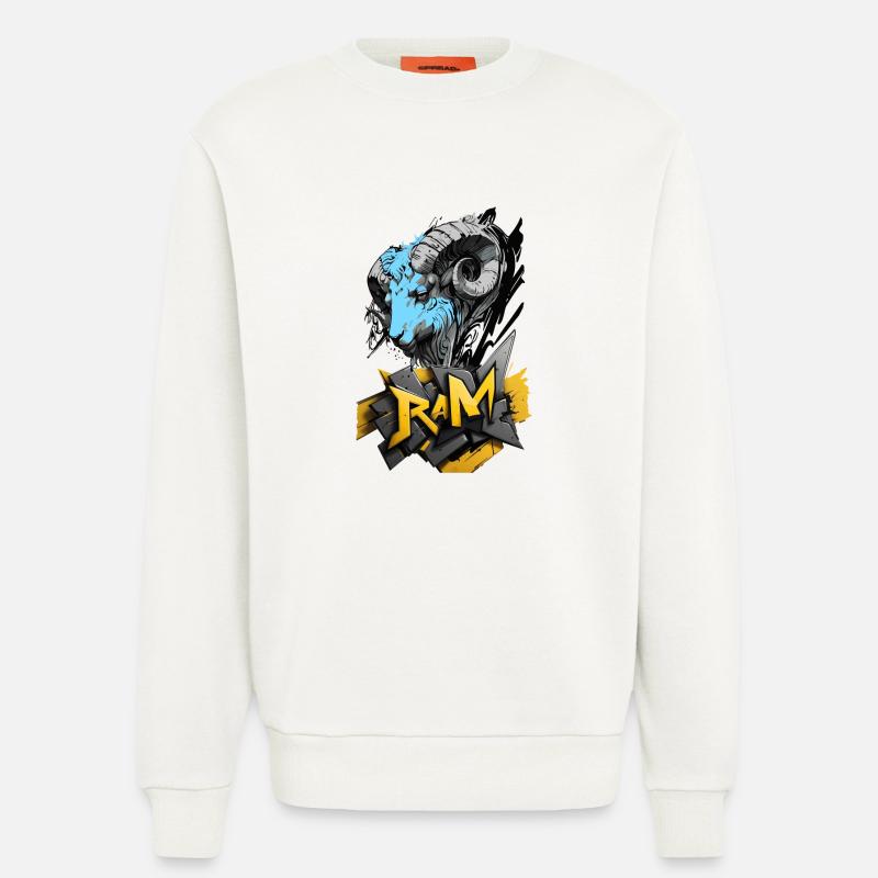 Widder, Widder-Zeichen - Sweatshirt - made by SPREAD  - OFF WHITE