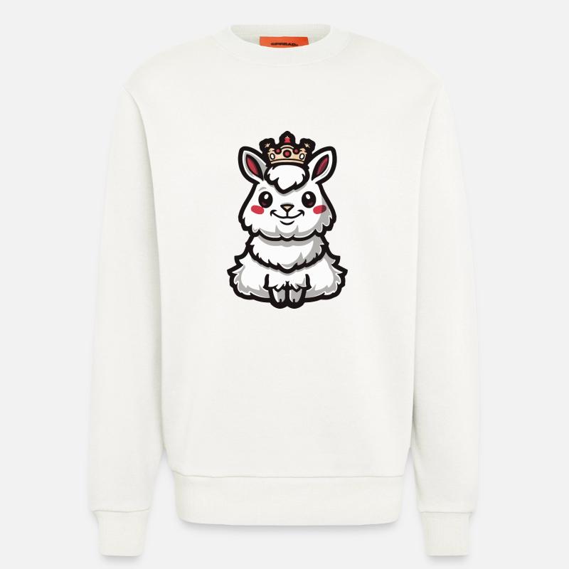 Alpaka Llama Comic Krone - Sweatshirt - made by SPREAD  - OFF WHITE