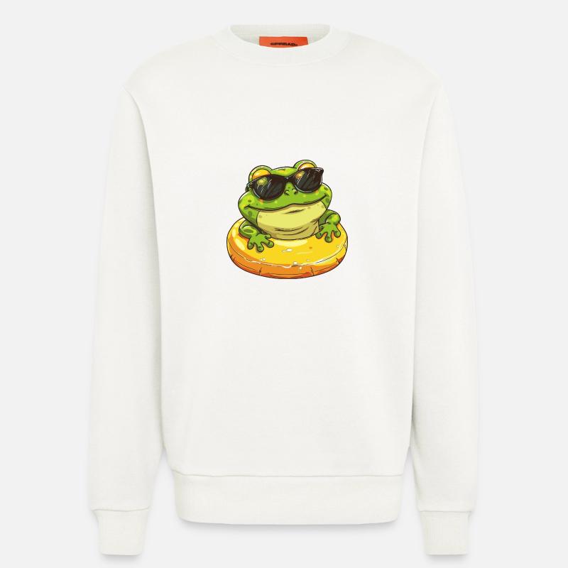 Frosch Comic Cool - Sweatshirt - made by SPREAD  - OFF WHITE