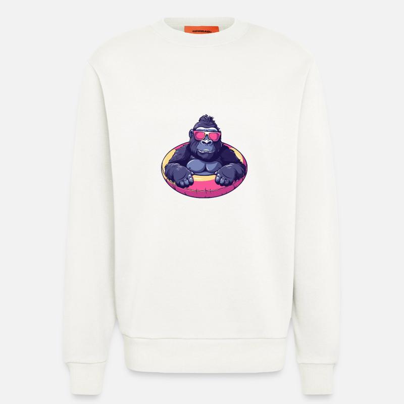 Gorilla Comic Cool - Sweatshirt - made by SPREAD - OFF WHITE
