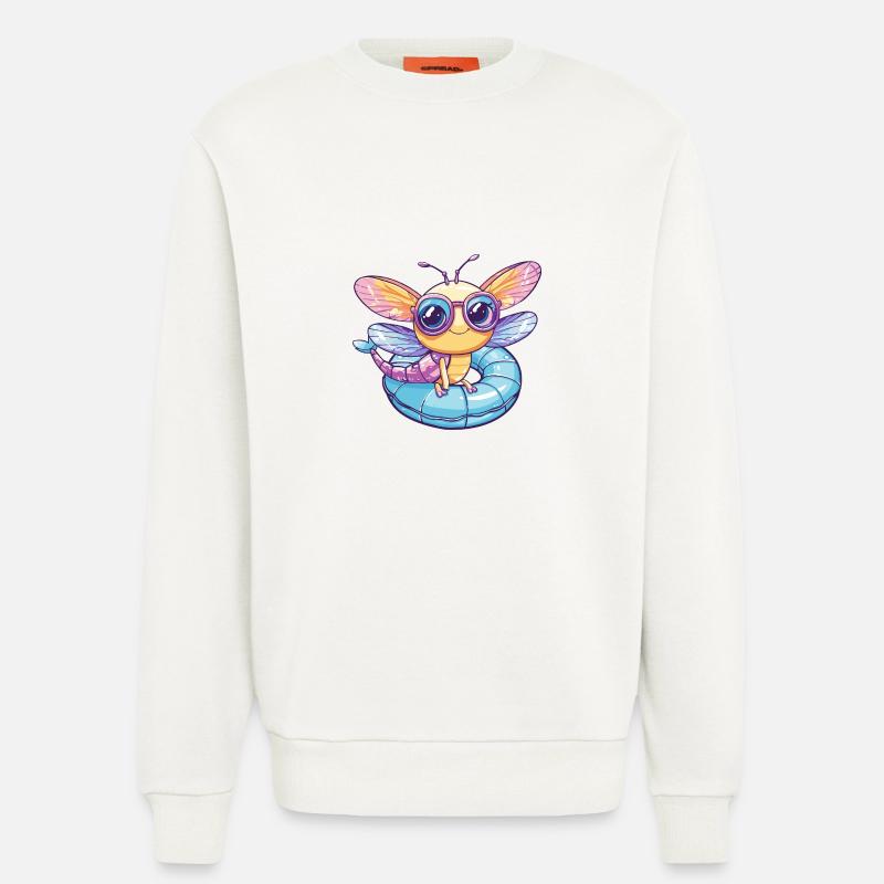 Libellule Bande Dessinée Cool - Sweat bio décontracté fabriqué en UE - OFF WHITE
